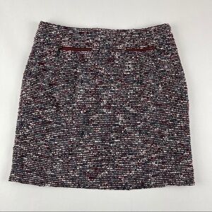 Loft Skirt Womens Size 4 Black Gray Striped Short Zipper